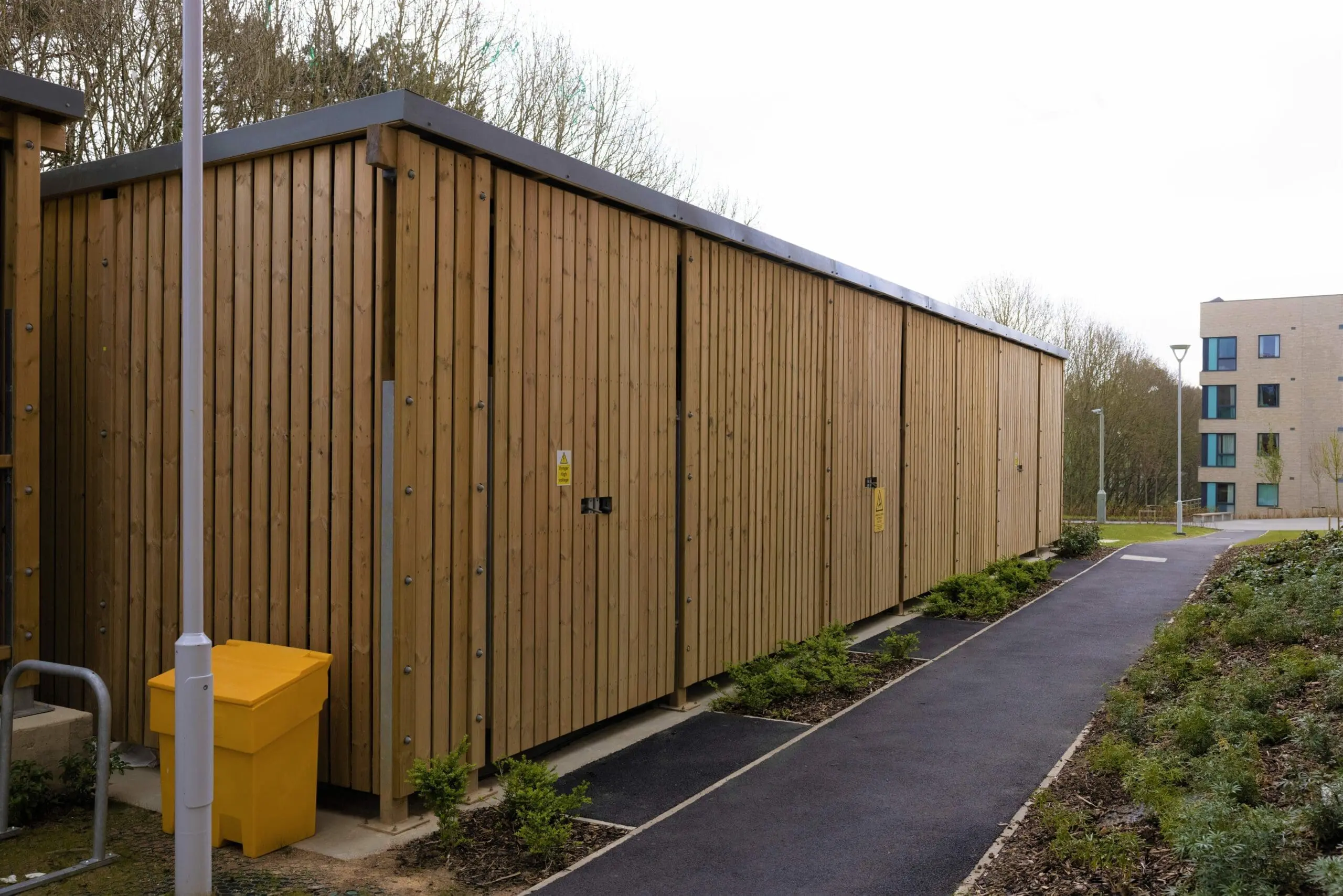 Large outdoor wooden cycle storage unit