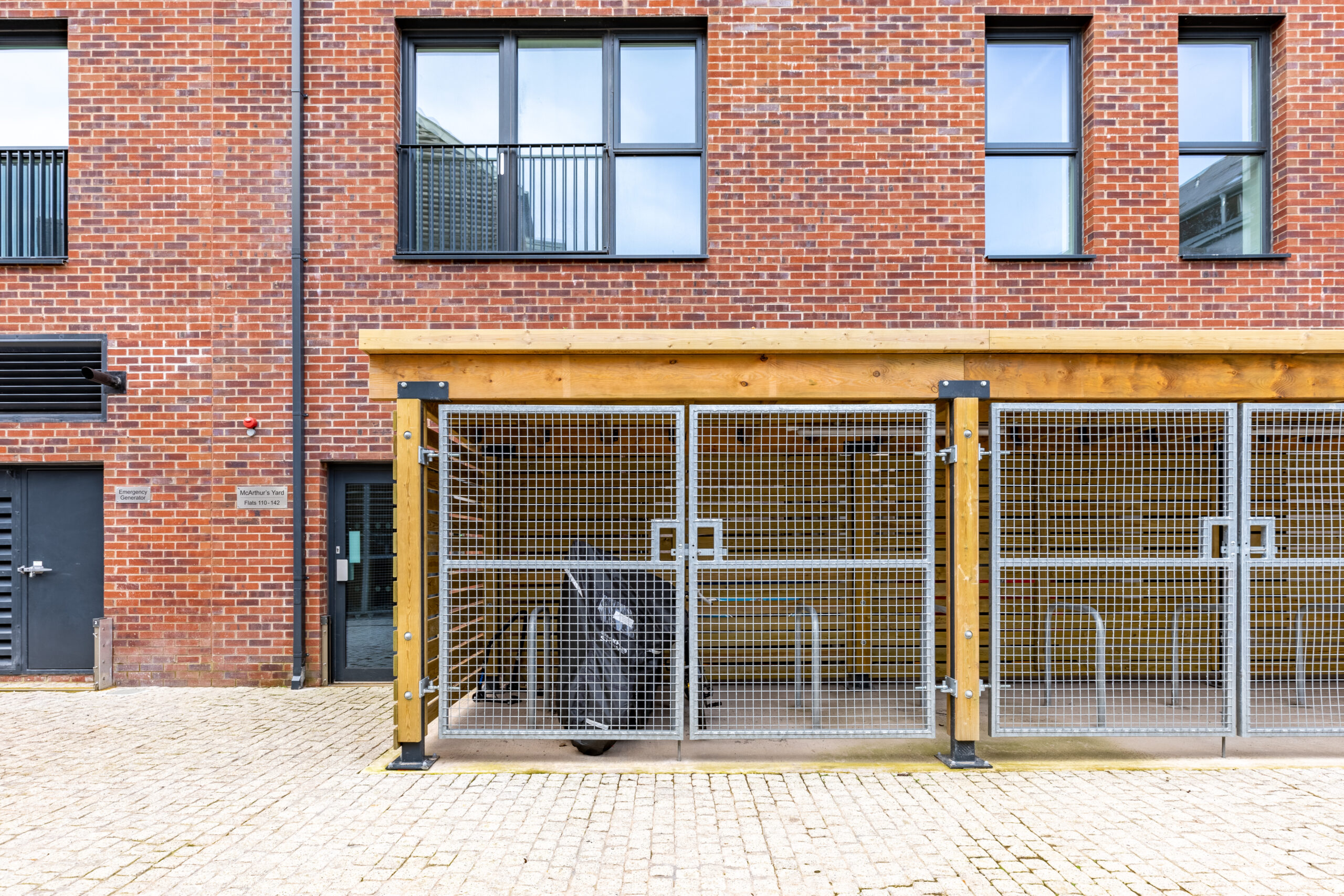 cycle shelter and cycle hoops at McArthurs Yard