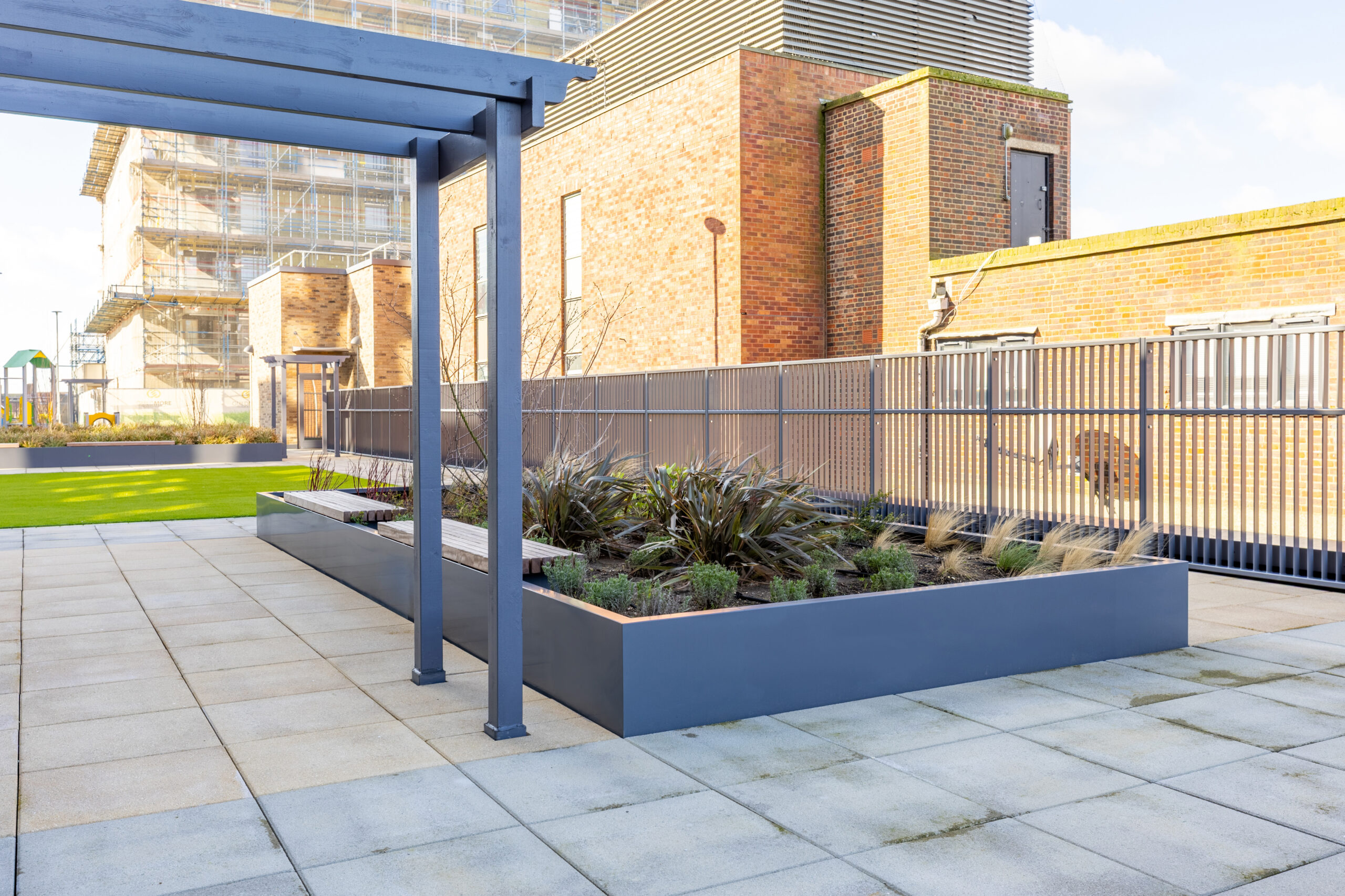 steel planters Premier Place