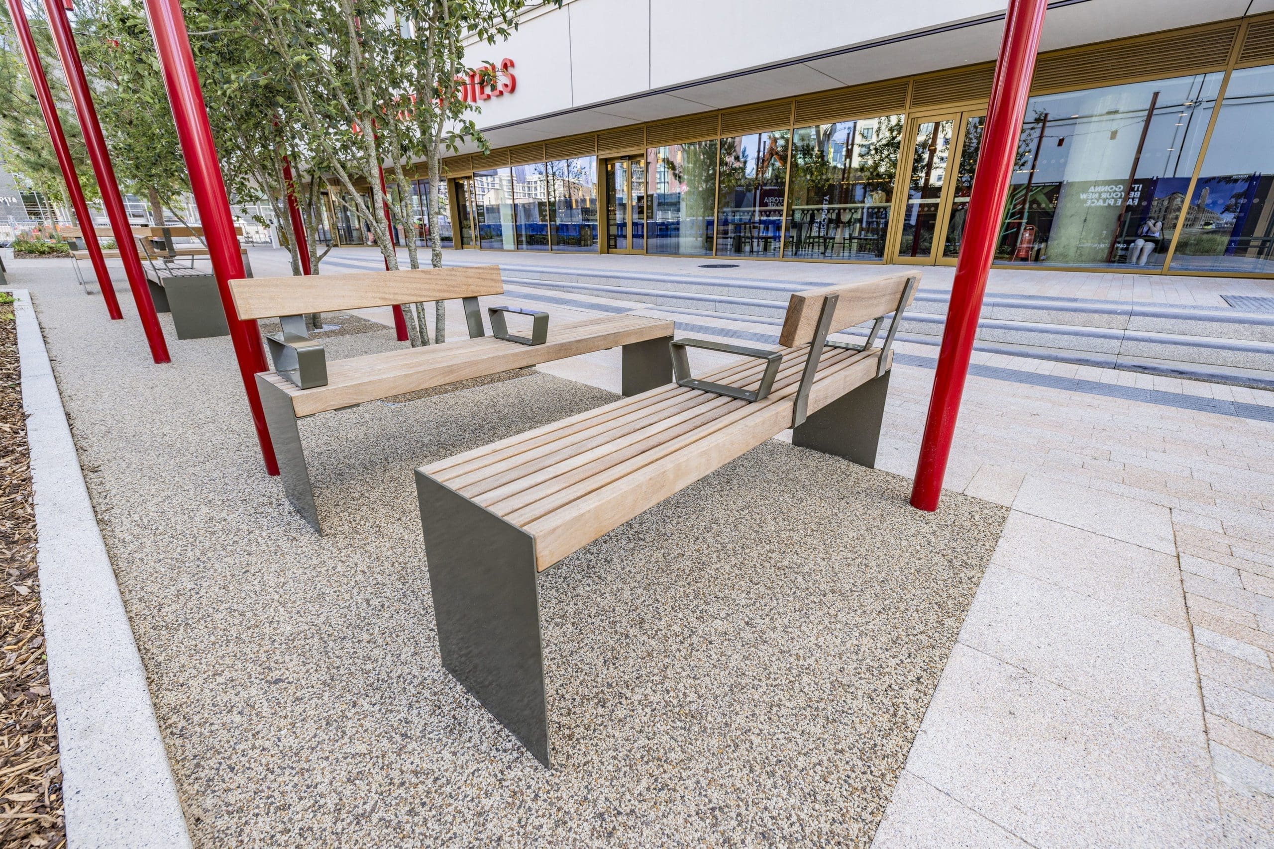 outdoor-wooden-benches-with-metal-legs