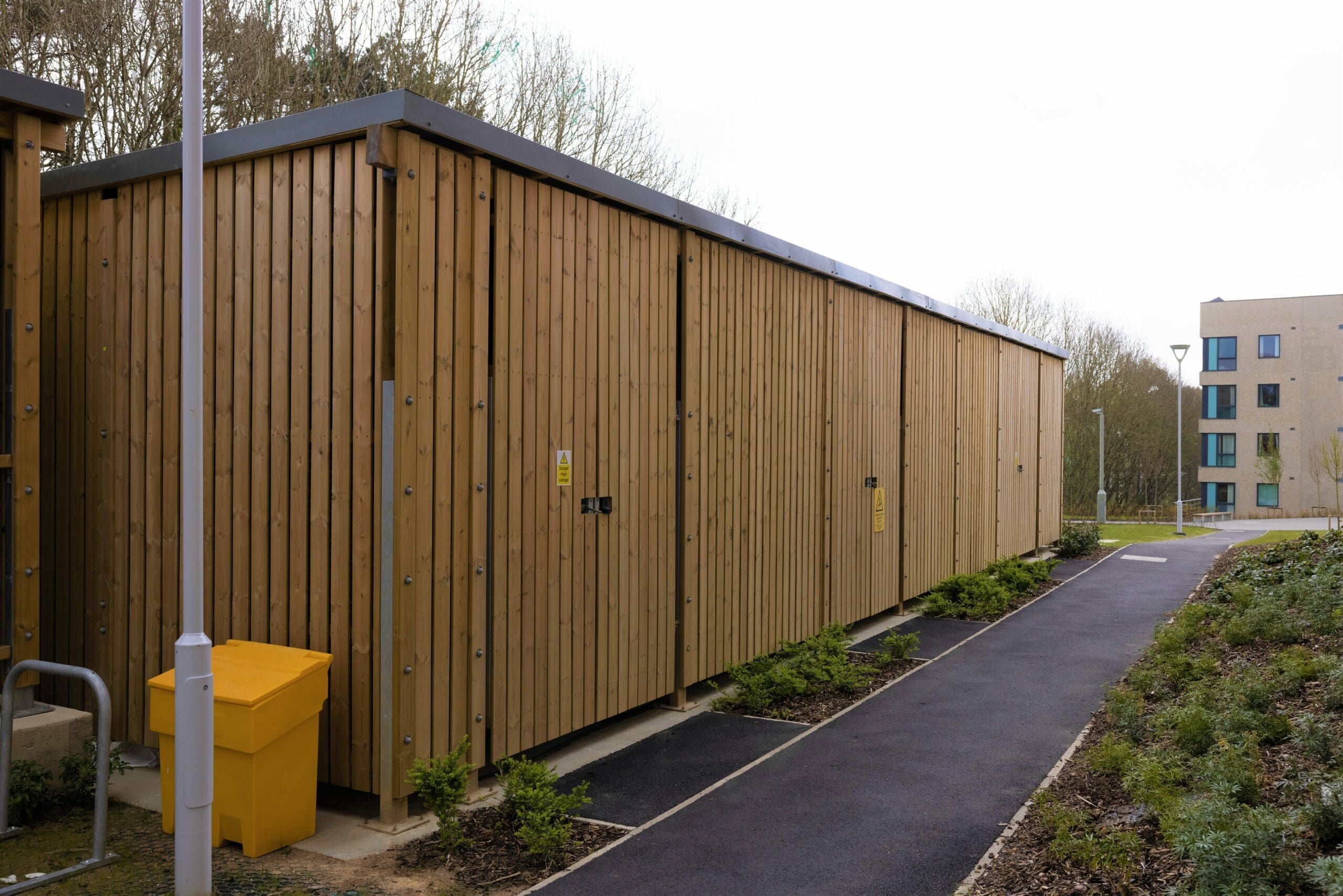Large outdoor wooden cycle storage unit