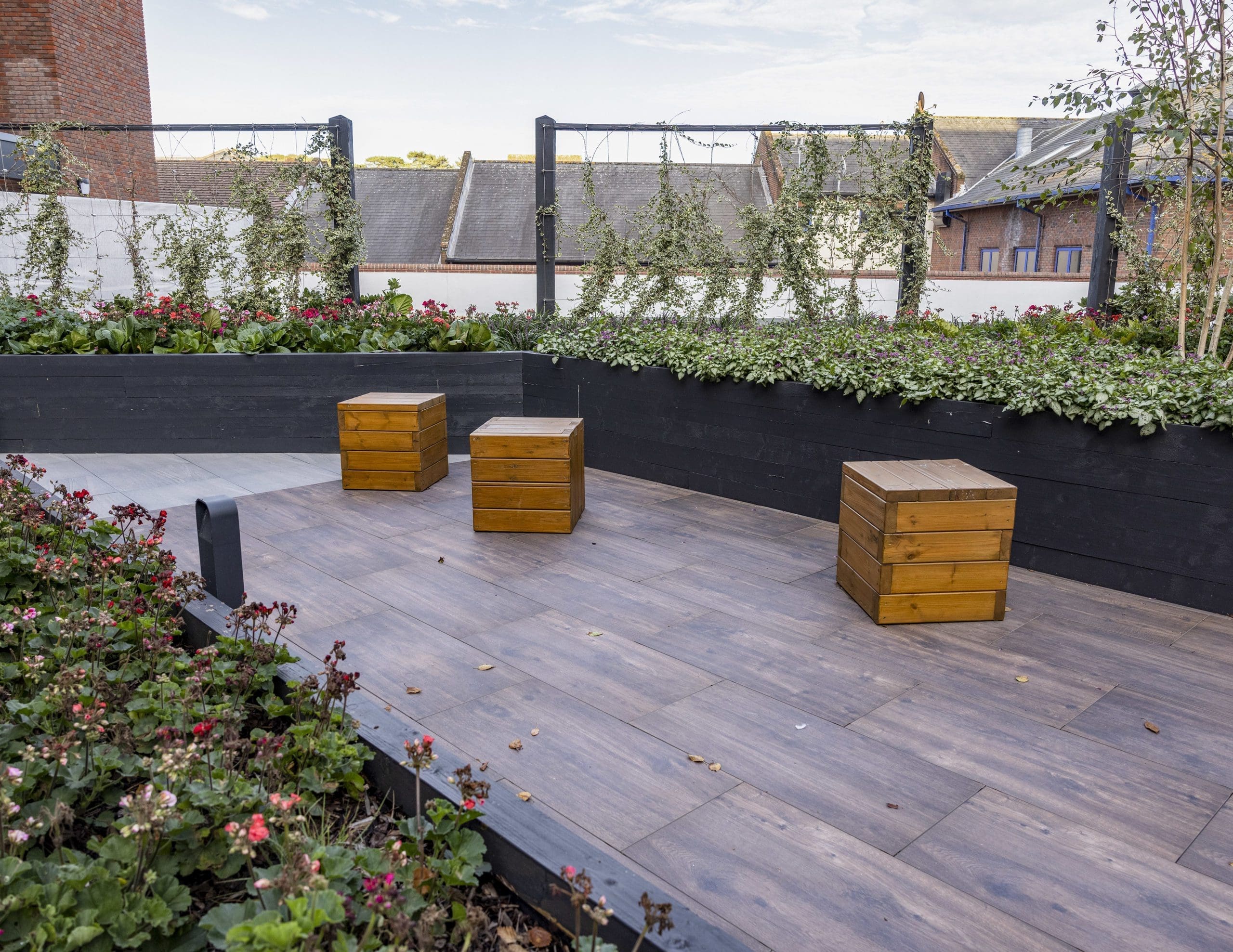 wooden square block individual seats
