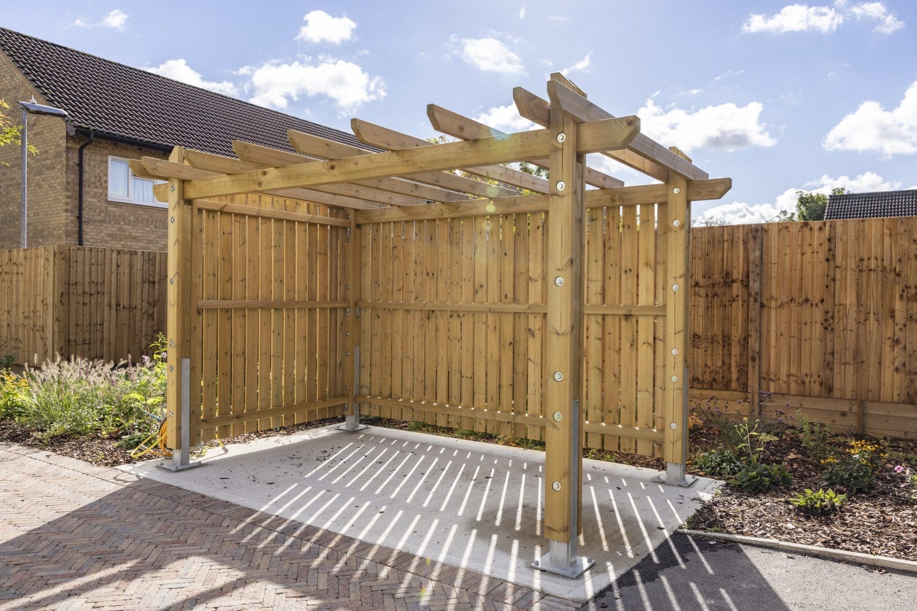 exterior wooden pergola