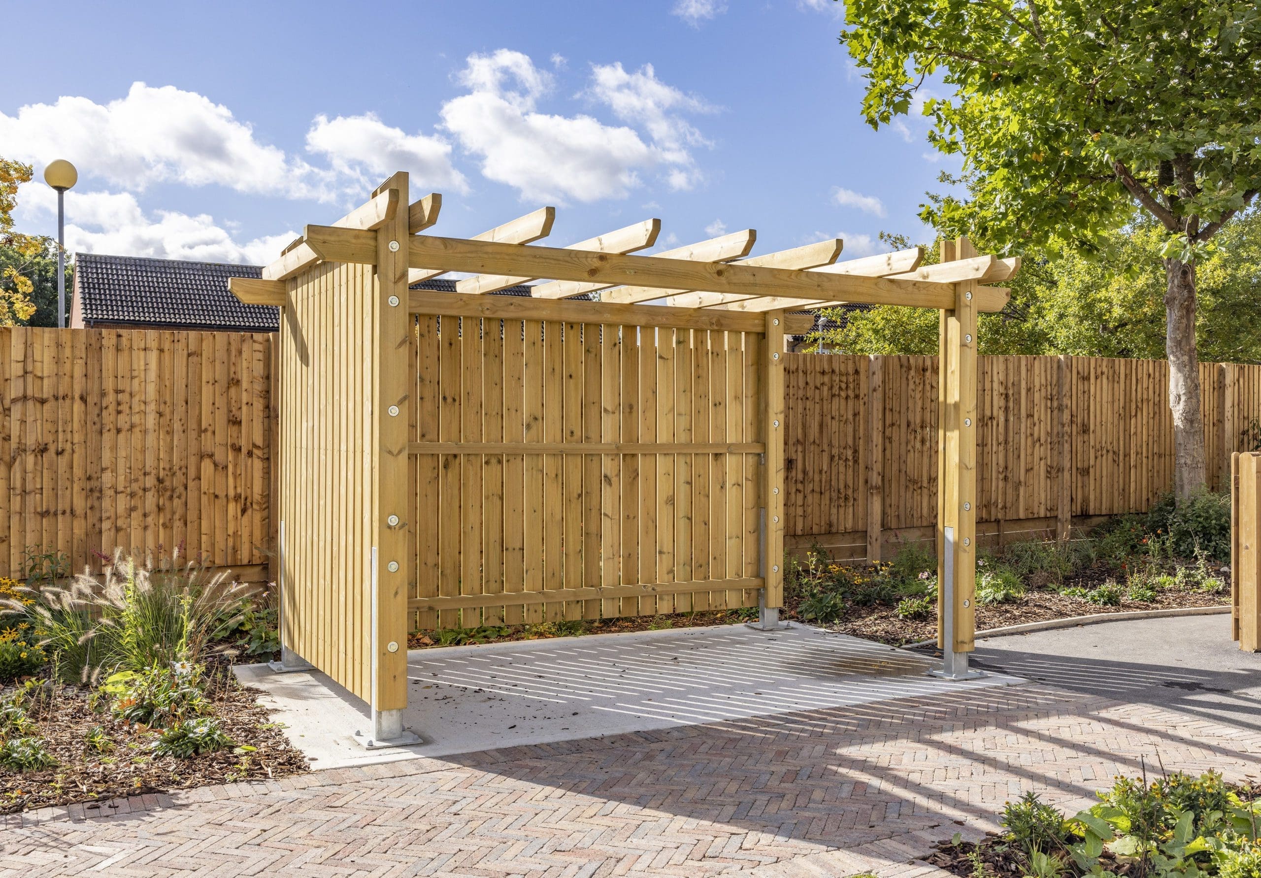 exterior wooden pergola