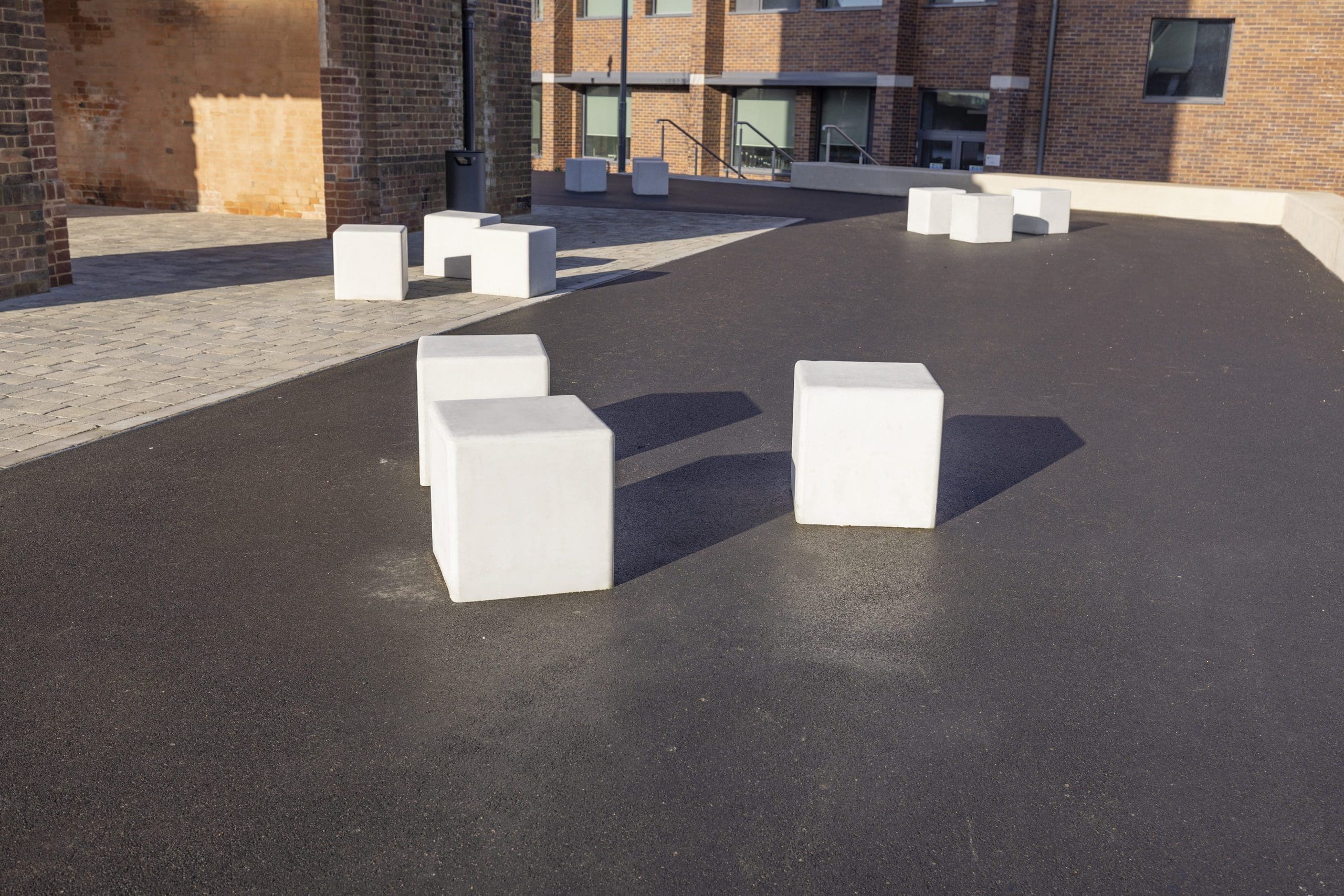 outdoor individual concrete square seats