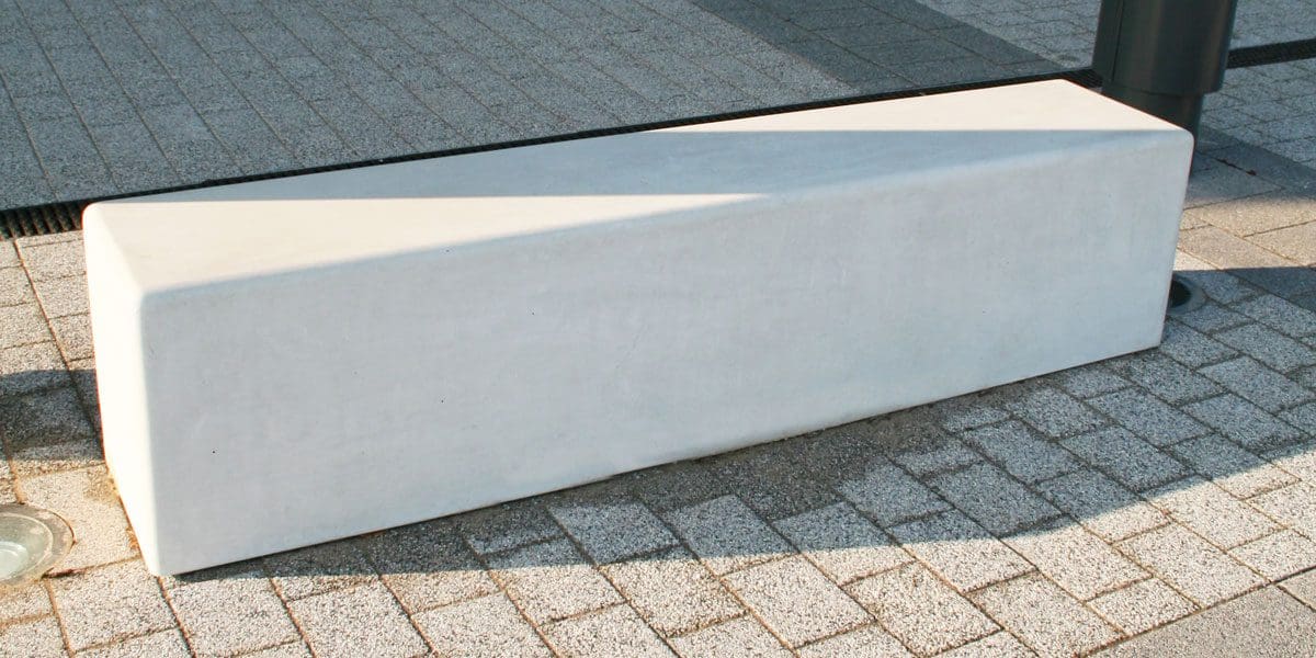 Outdoor concrete rectangular bench