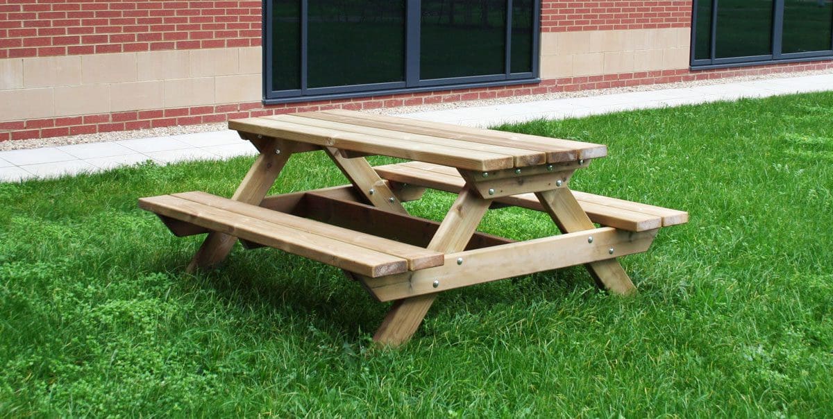 Outdoor picnic table