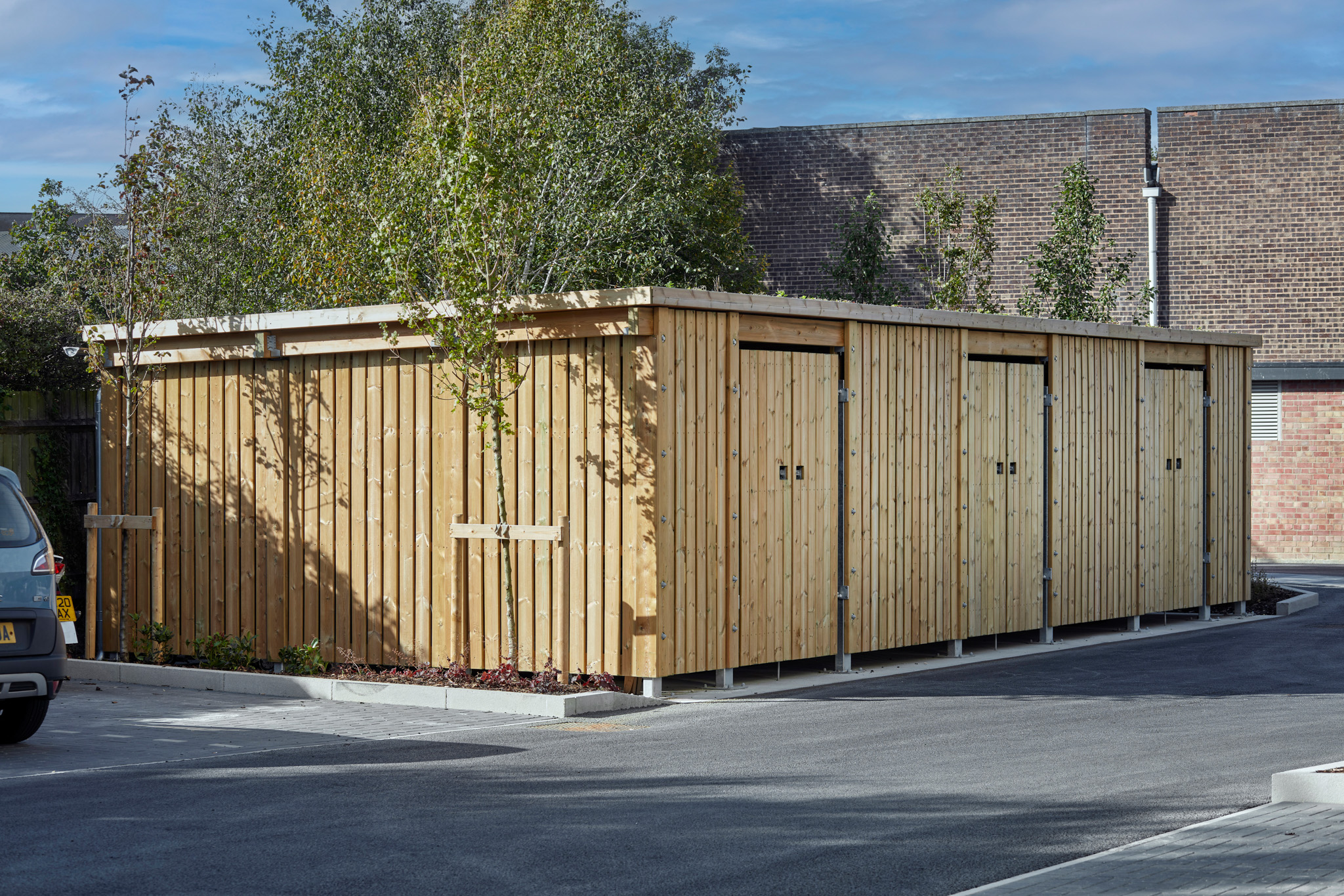 Sedum roof bin store