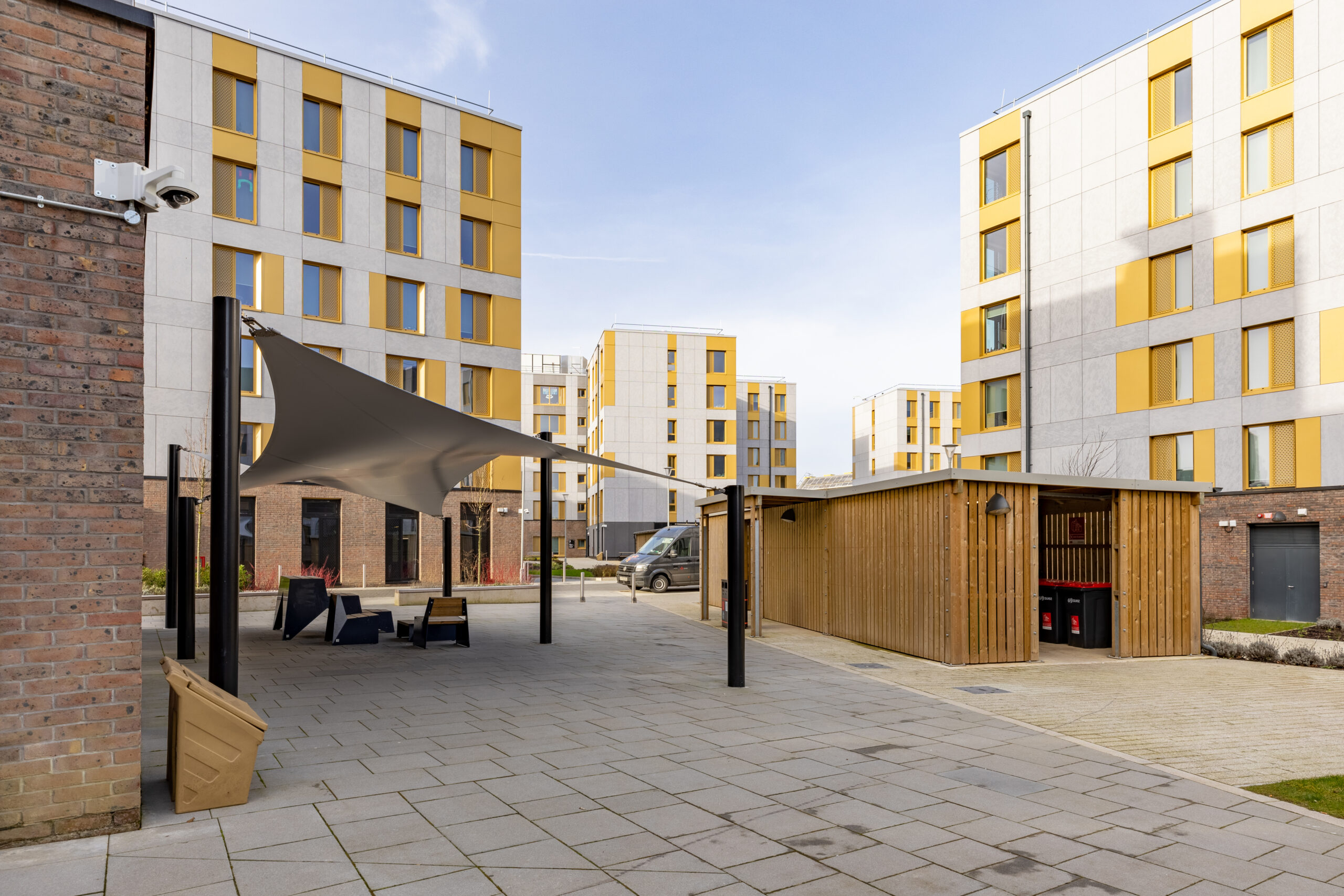 Sheldon Bin store and Pewsham Tensile Hyparcanopy at UWE Purdown View