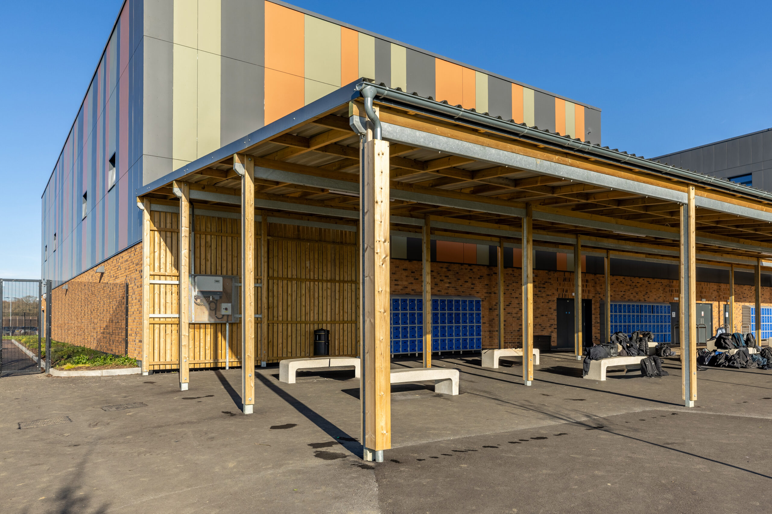 Chilmington Green School Sheldon PV Canopy and Pewsham Concrete Benches