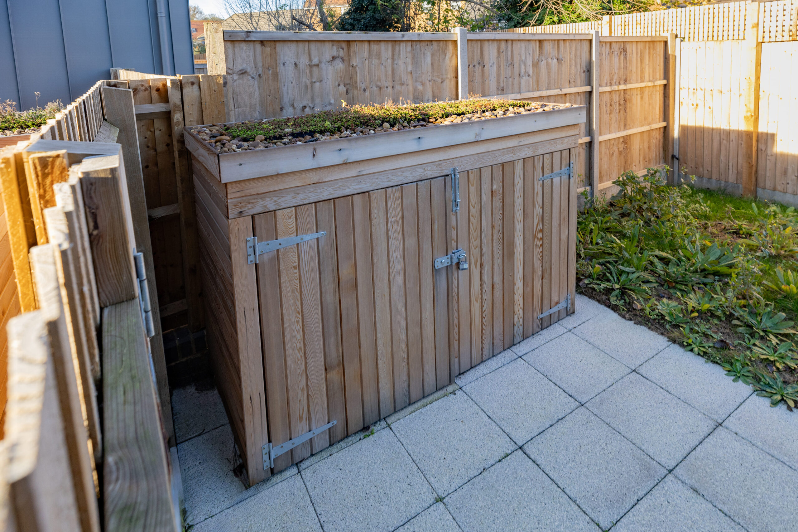 cedar clad cycle shelters