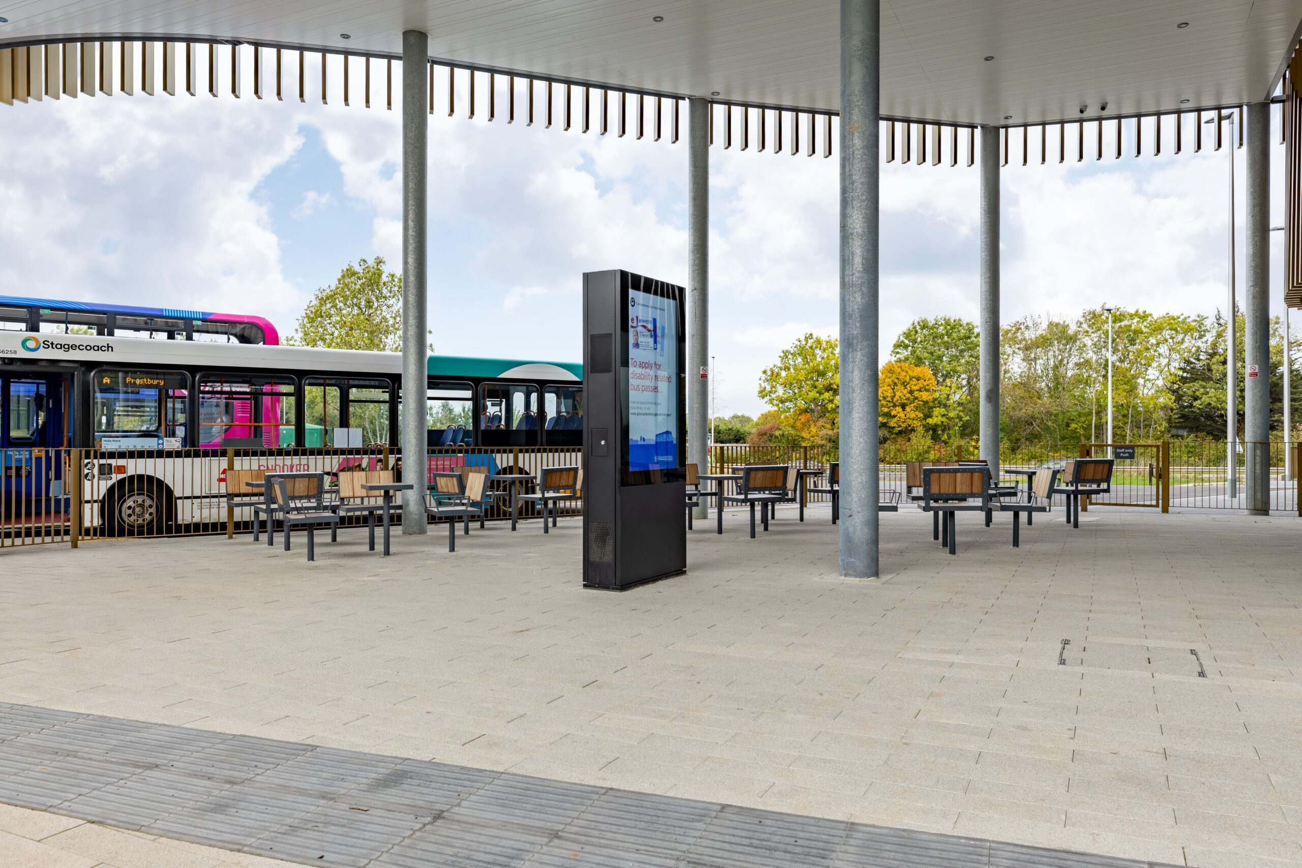 Arle Court – contemporary seating area for a modern transport hub
